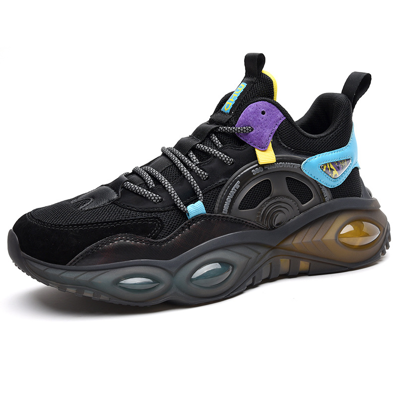 New men's shoes bump color mesh leather Daddy shoes 01