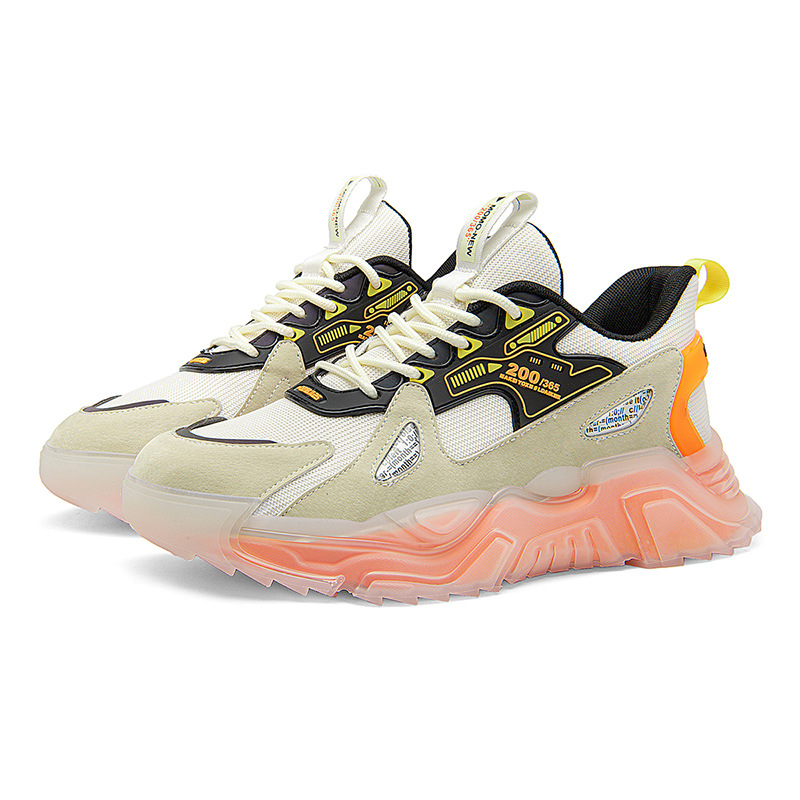 Real leather stitching against color country fashion dad shoes 02